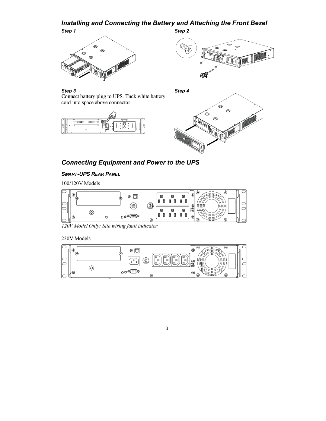 American Power Conversion 750 VA user manual Connecting Equipment and Power to the UPS 