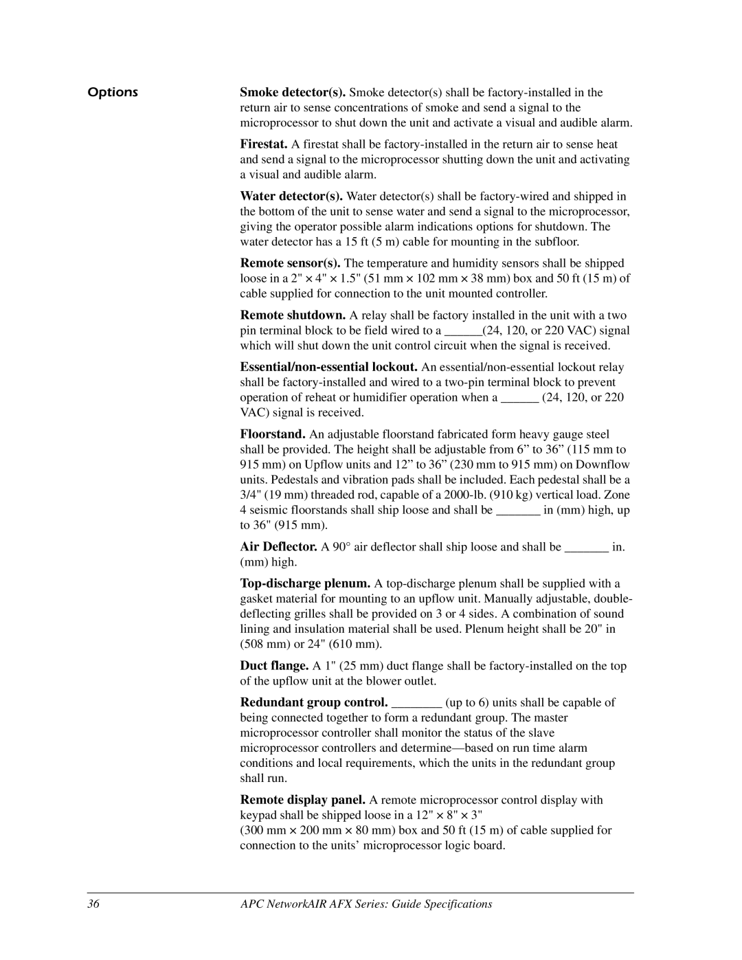 American Power Conversion AFX Series manual Options, Visual and audible alarm 