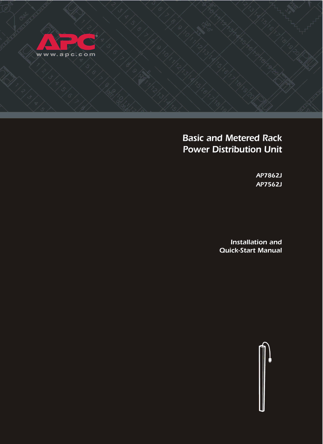 American Power Conversion AP7862J, AP7562J quick start manual Basic and Metered Rack Power Distribution Unit 