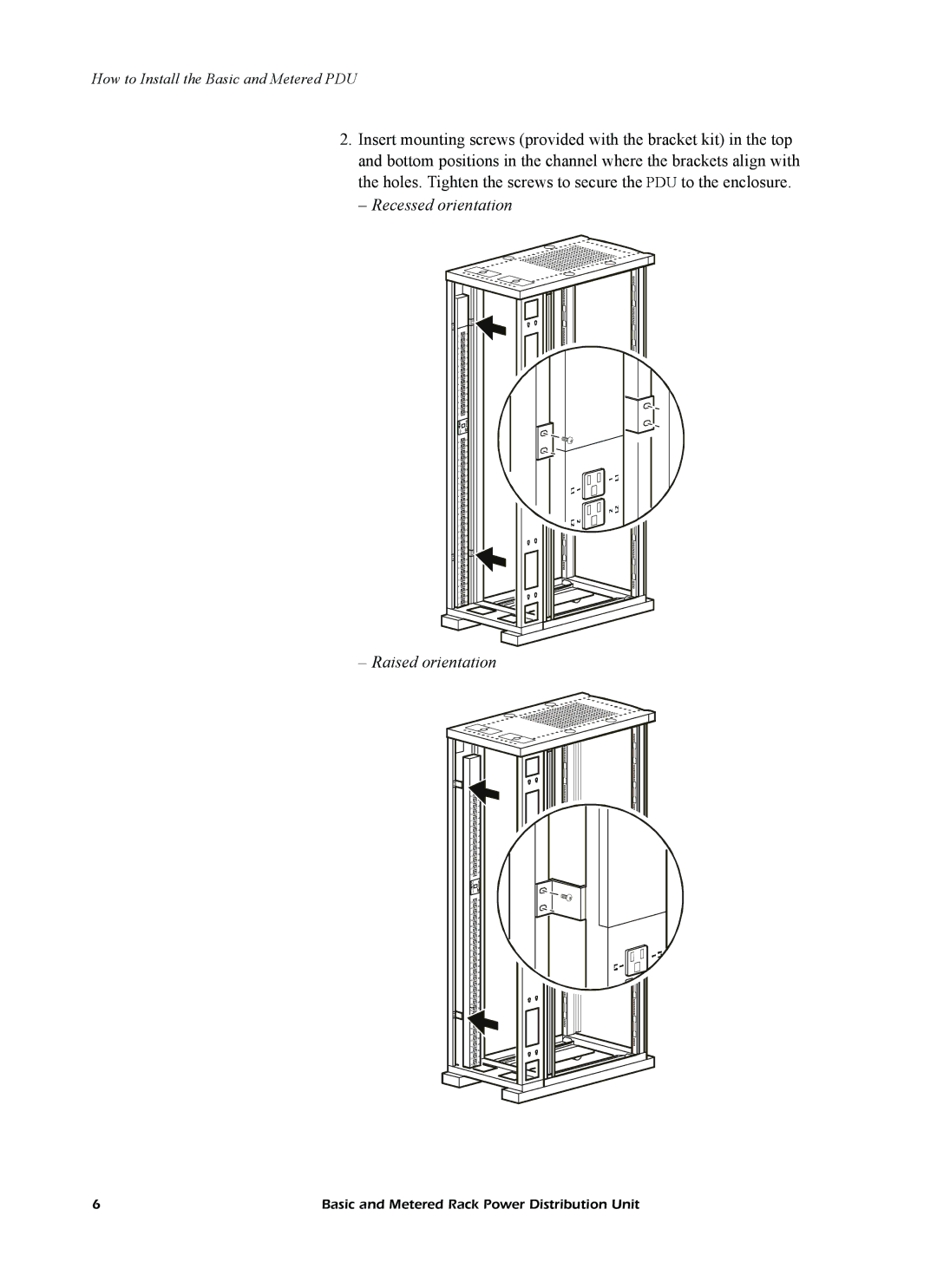 American Power Conversion AP7562J, AP7862J quick start manual Recessed orientation Raised orientation 