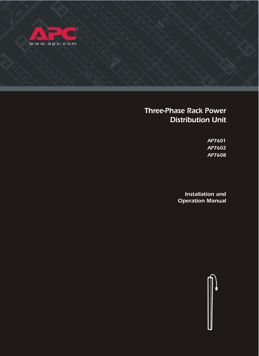 American Power Conversion AP7602, AP7608, AP7601 operation manual Three-Phase Rack Power Distribution Unit 