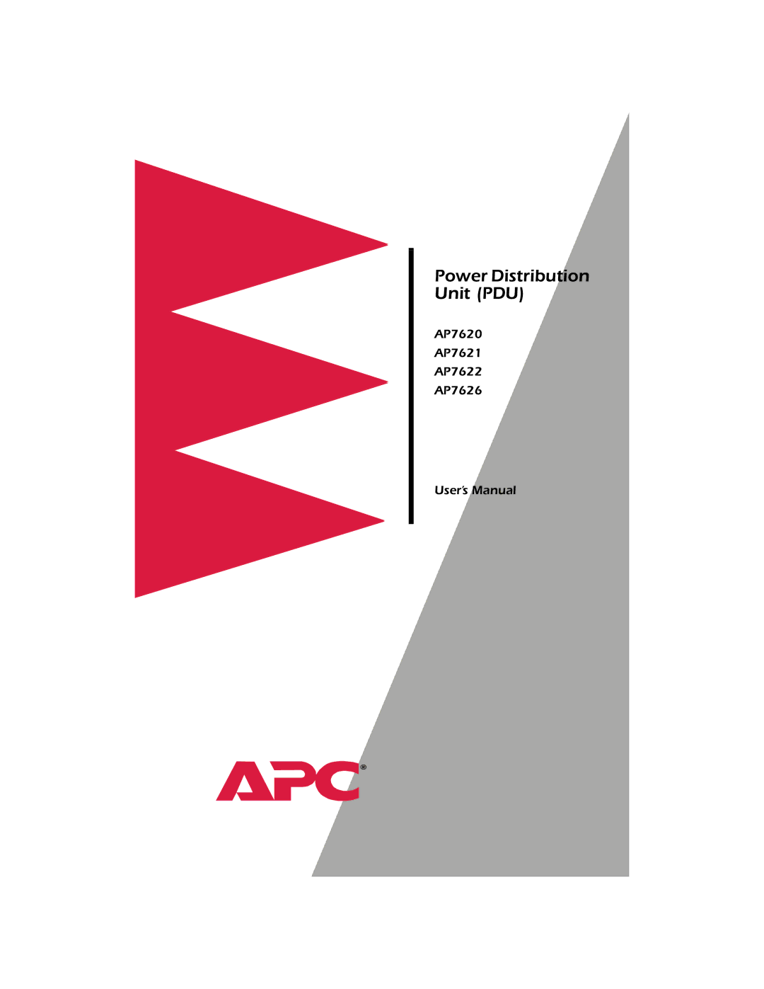 American Power Conversion user manual Power Distribution Unit PDU, AP7620 AP7621 AP7622 AP7626 User’s Manual 