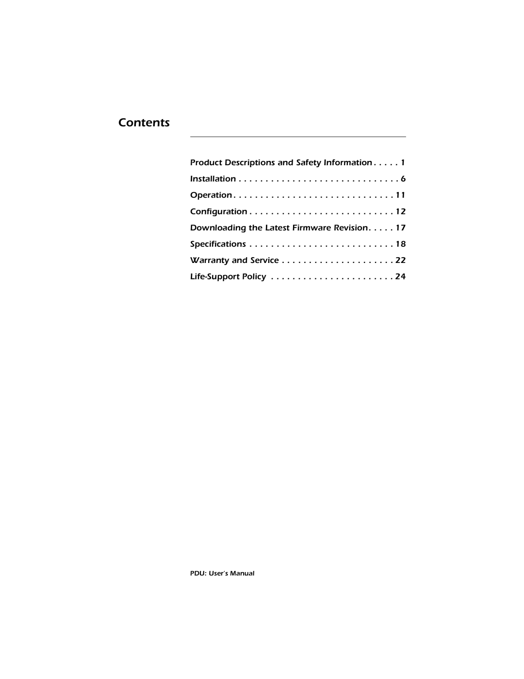 American Power Conversion AP7621, AP7626, AP7620, AP7622 user manual Contents 