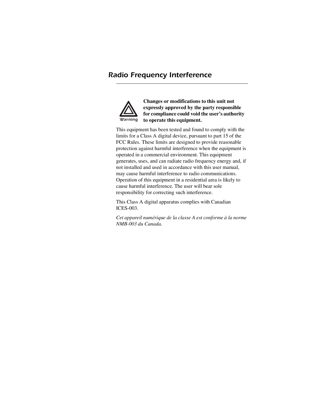 American Power Conversion AP7621, AP7626, AP7620, AP7622 user manual Radio Frequency Interference 