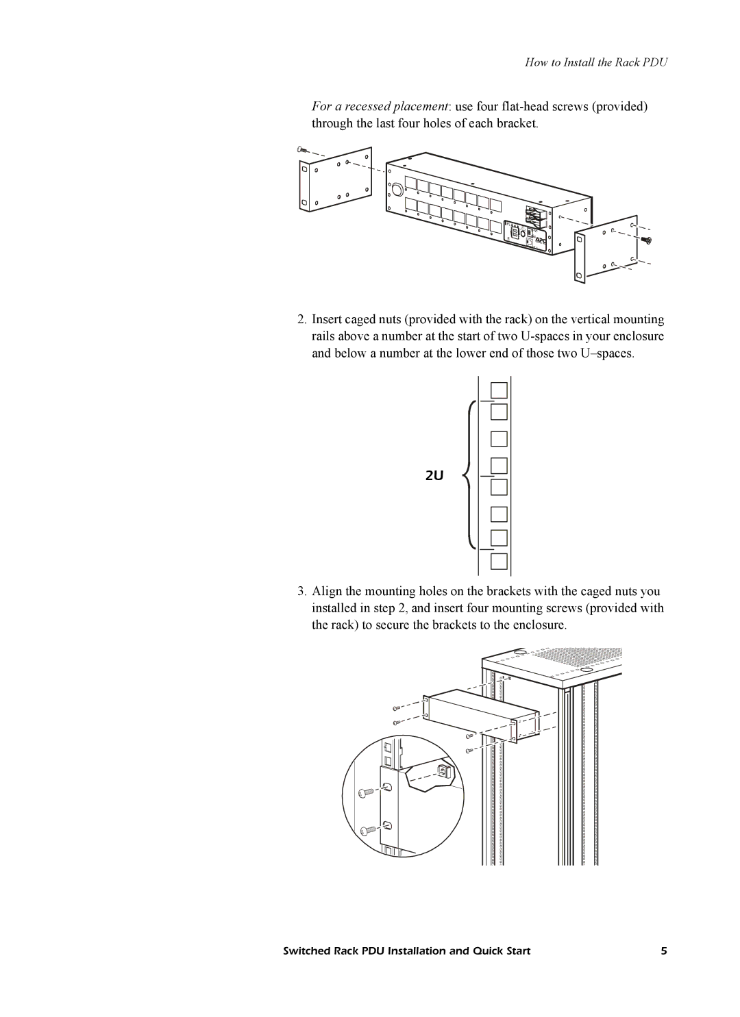 American Power Conversion AP7902 AP7911 quick start How to Install the Rack PDU 