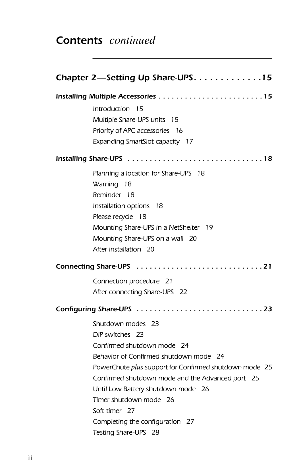 American Power Conversion AP9207 manual Setting Up Share-UPS 