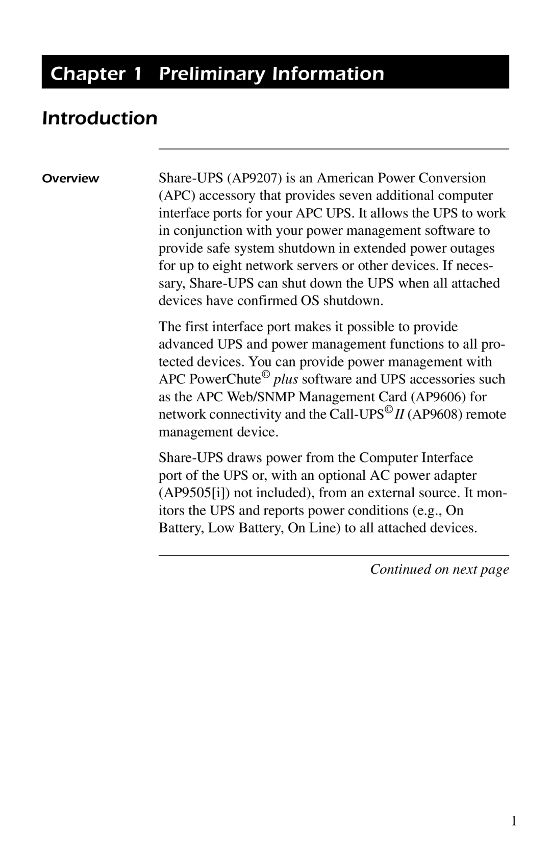 American Power Conversion AP9207 manual Introduction 