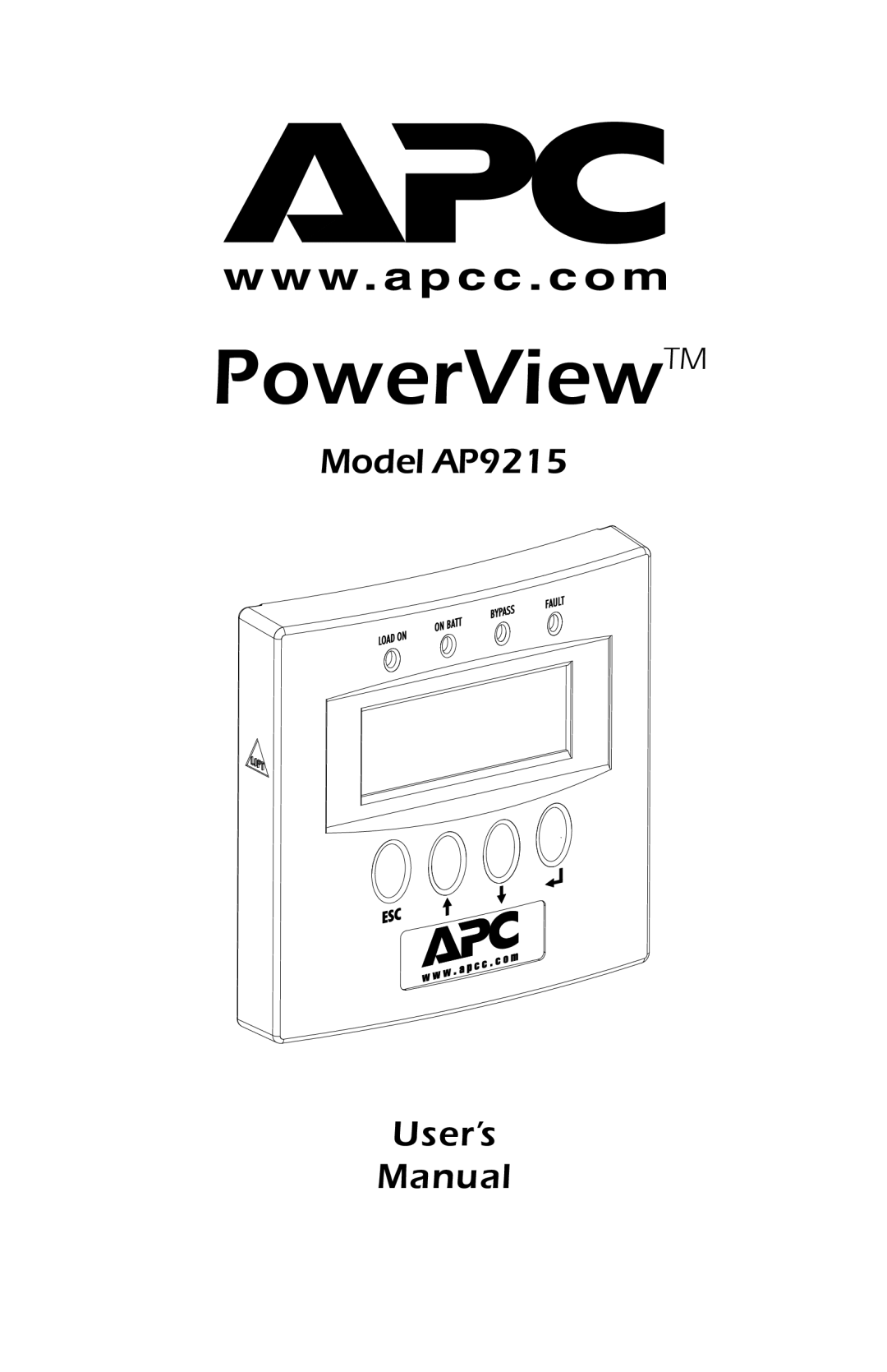 American Power Conversion AP9215 user manual PowerView 