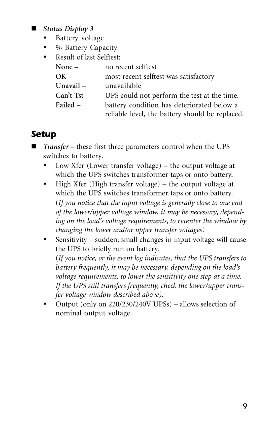 American Power Conversion AP9215 user manual Setup 