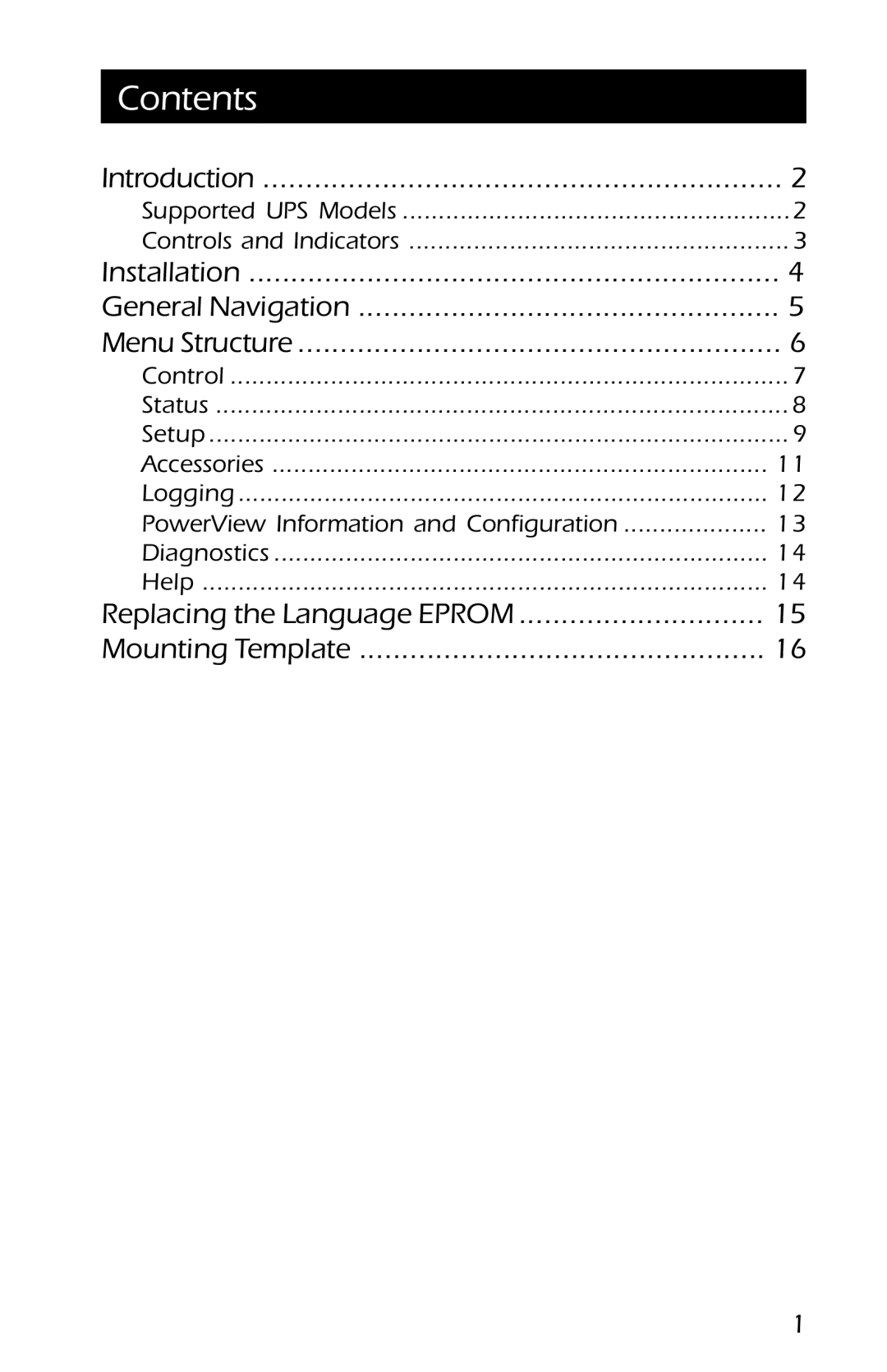 American Power Conversion AP9215 user manual Contents 