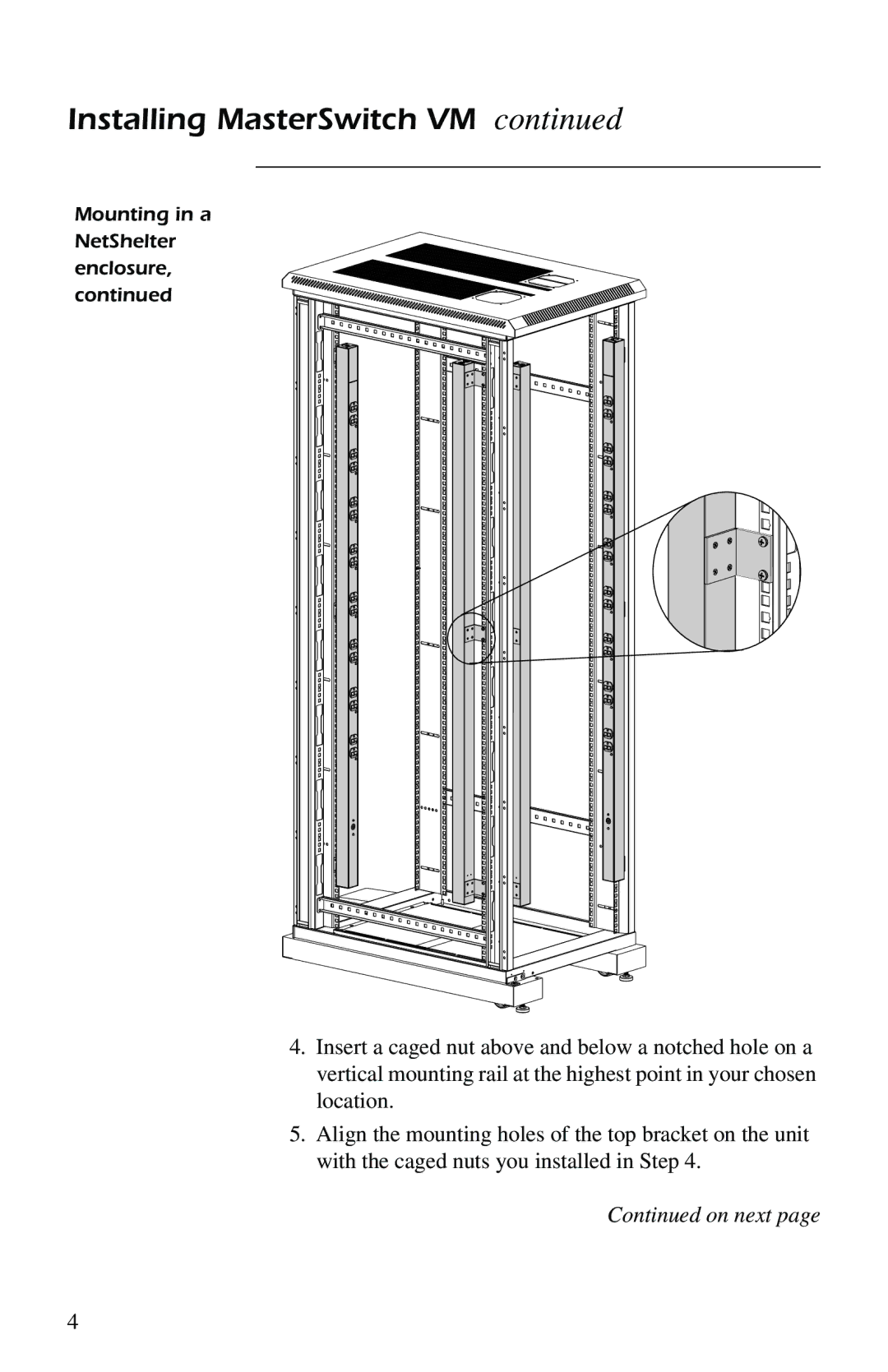 American Power Conversion AP9221X166, AP9221EXPX166 quick start manual Mounting in a NetShelter enclosure 