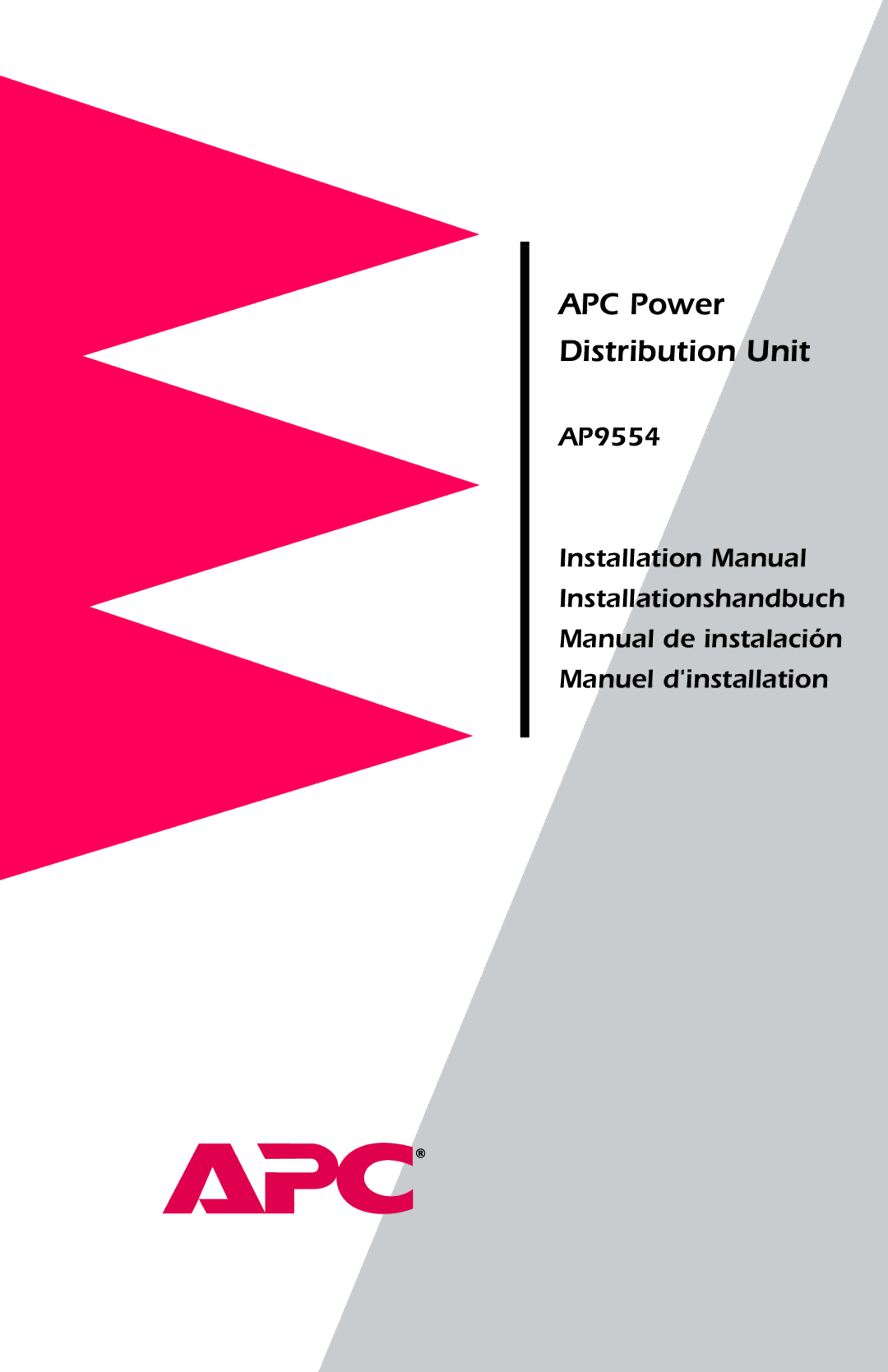 American Power Conversion AP9554 installation manual APC Power Distribution Unit 