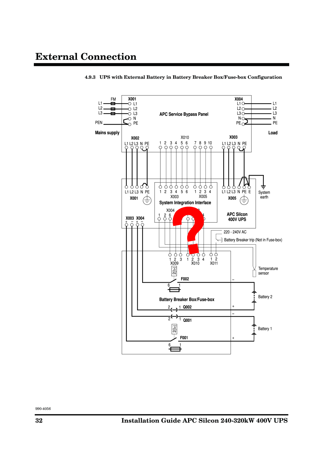 American Power Conversion AP9604S manual External Connection 