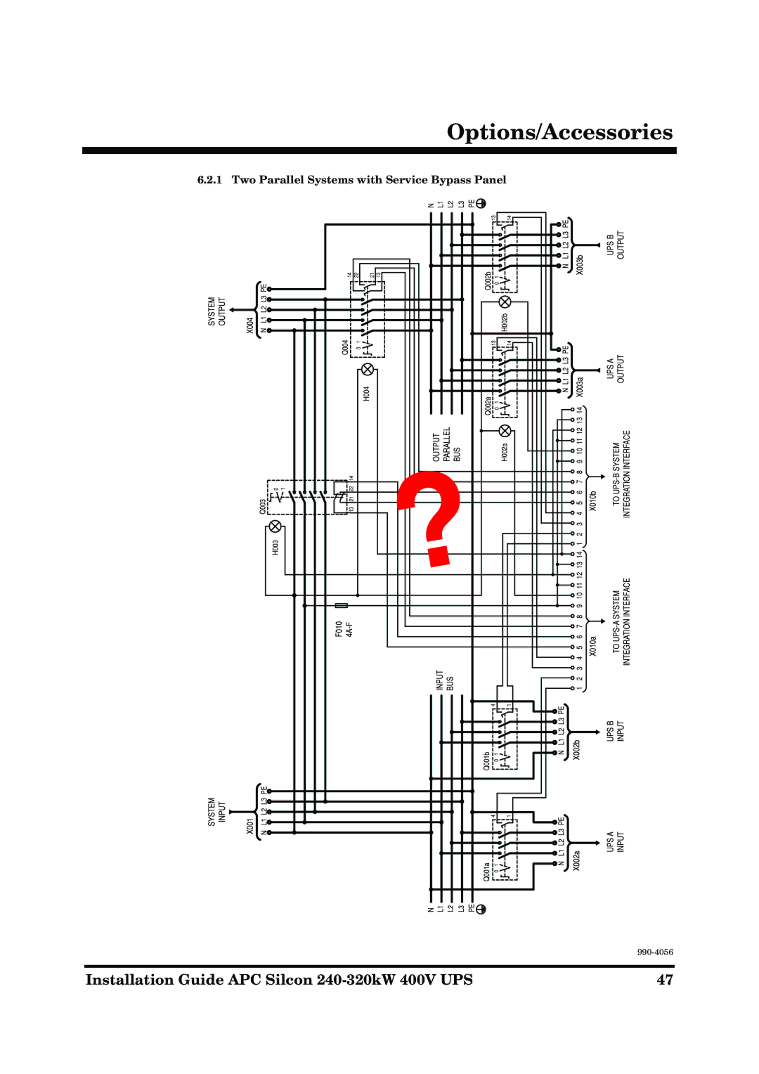 American Power Conversion AP9604S manual Two Parallel Systems with Service Bypass Panel 