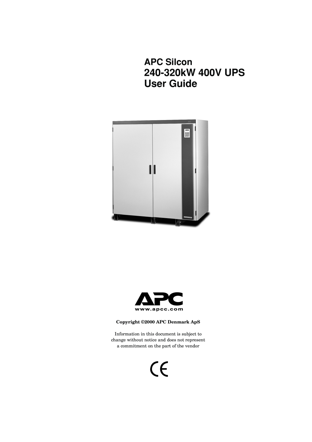 American Power Conversion APC Silcon 240-320kW 400V manual 240-320kW 400V UPS User Guide, Copyright 2000 APC Denmark ApS 