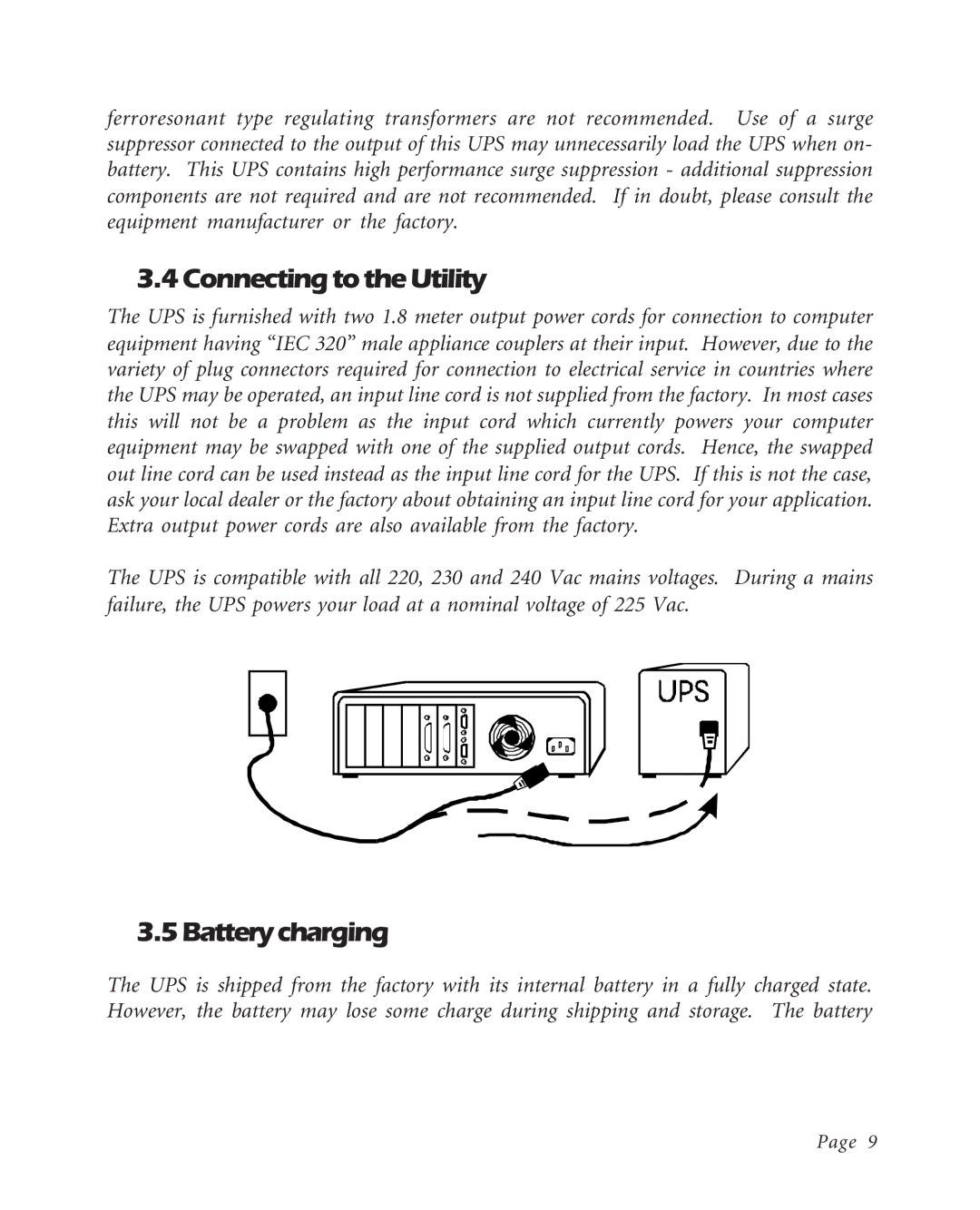 American Power Conversion BK400EI, BK600EI, K250EI user manual 4ConnectingtotheUtility, 5Batterycharging 