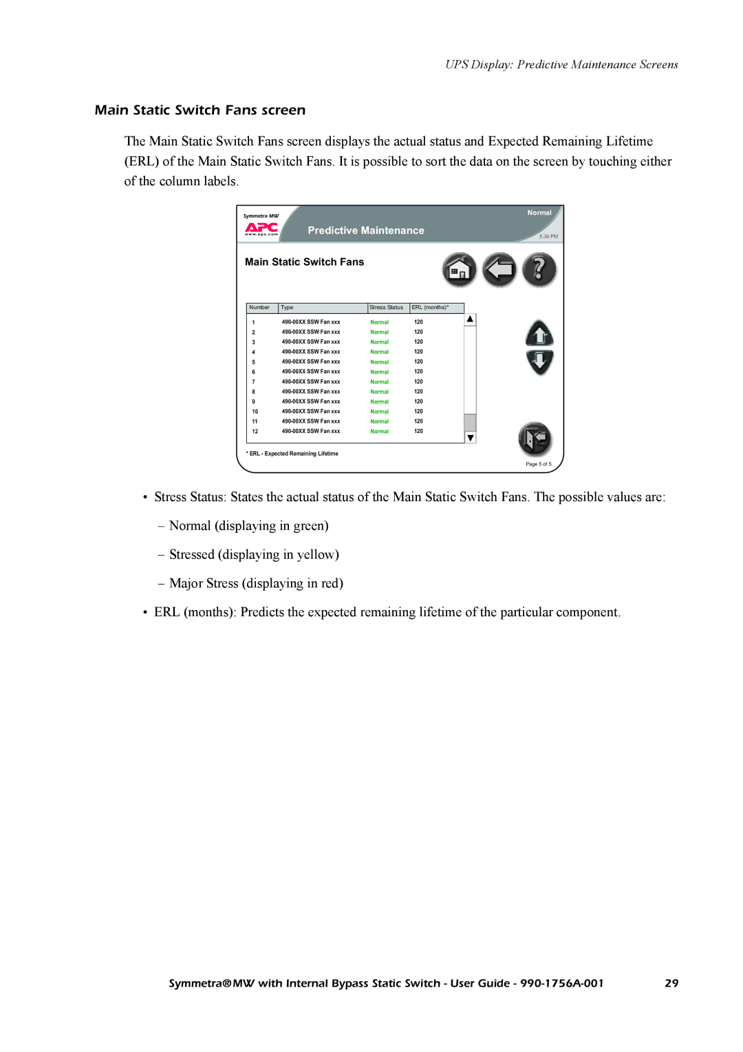 American Power Conversion Bypass Static manual Main Static Switch Fans screen 