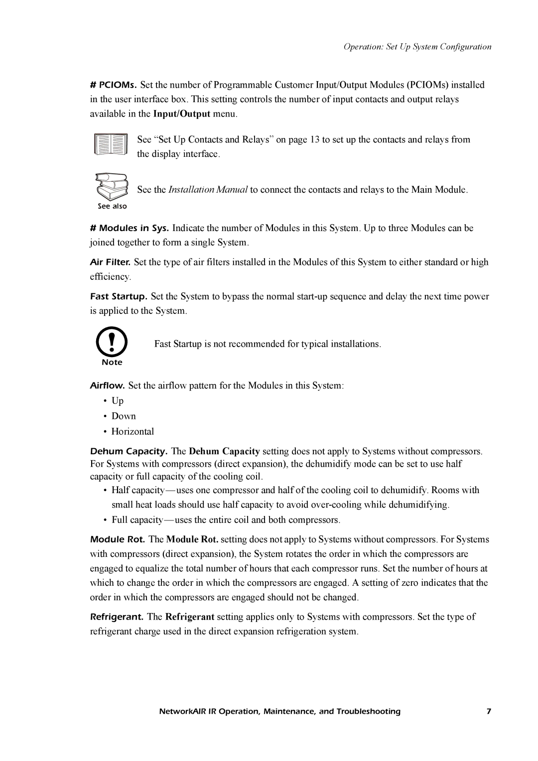 American Power Conversion Central Air Conditioning System manual Operation Set Up System Configuration 