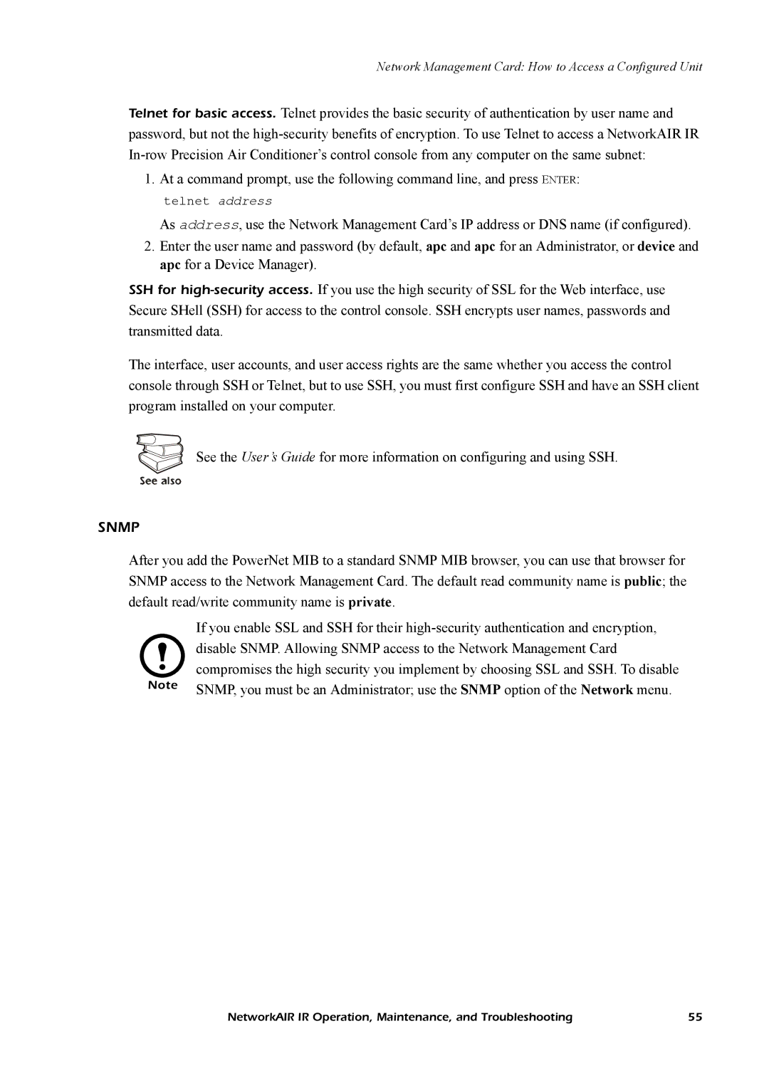 American Power Conversion Central Air Conditioning System manual Snmp 