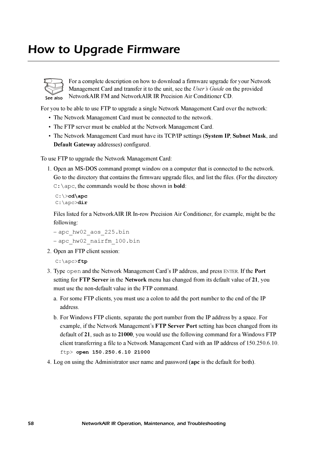 American Power Conversion Central Air Conditioning System manual How to Upgrade Firmware 