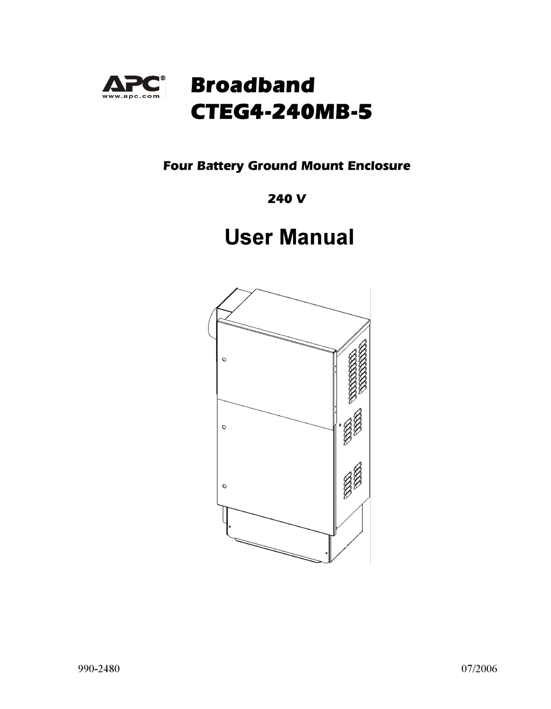 American Power Conversion user manual Broadband CTEG4-240MB-5 