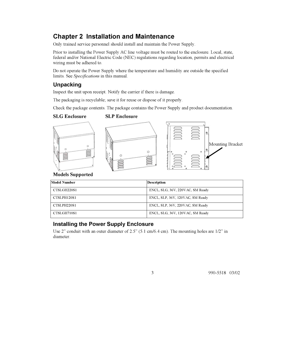 American Power Conversion CTSLP/G Installation and Maintenance, Unpacking, Installing the Power Supply Enclosure 