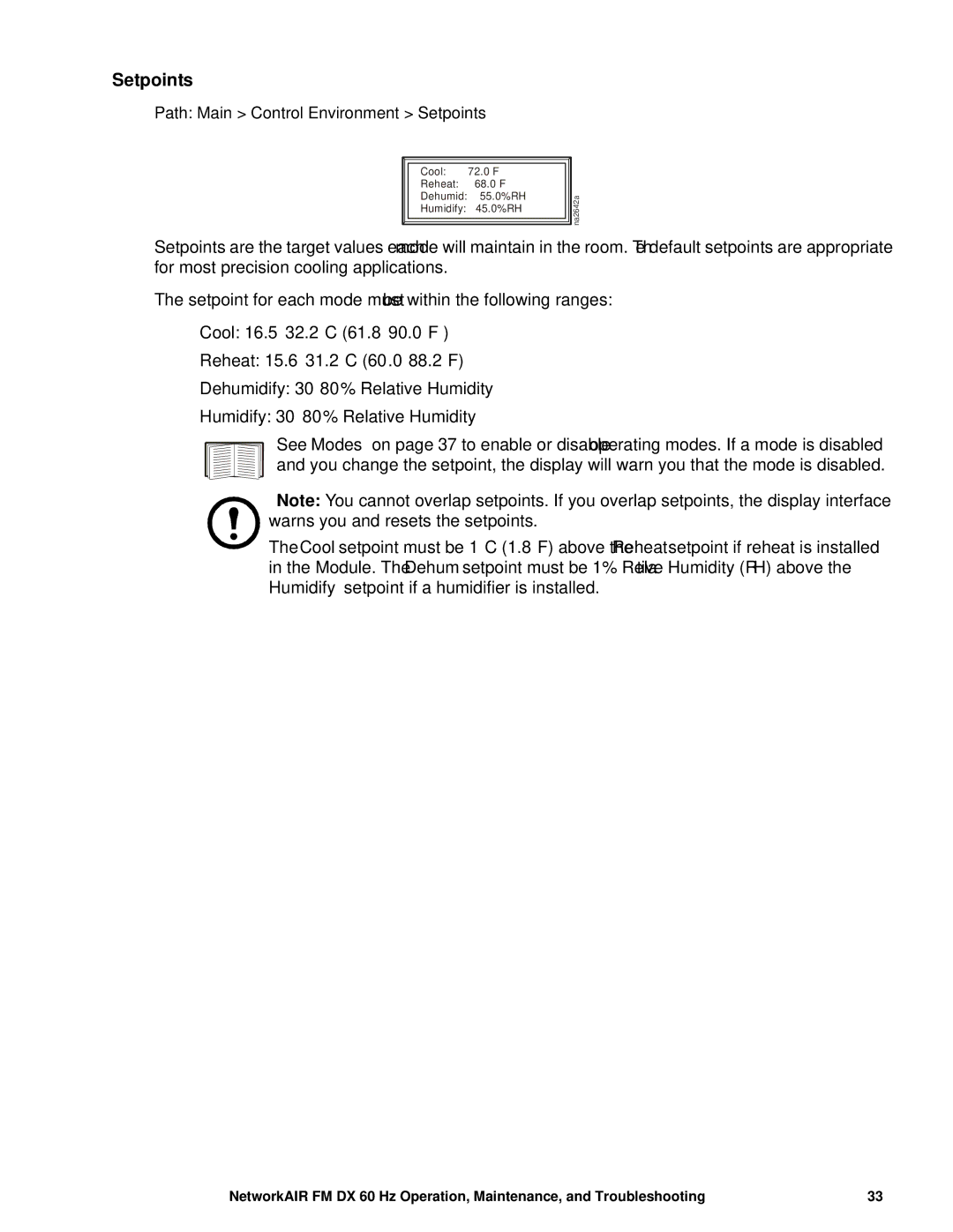 American Power Conversion FM, DX manual Setpoints 