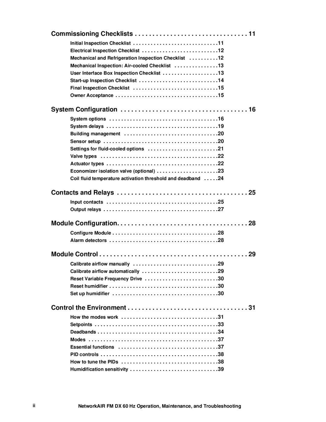 American Power Conversion DX, FM manual Commissioning Checklists 