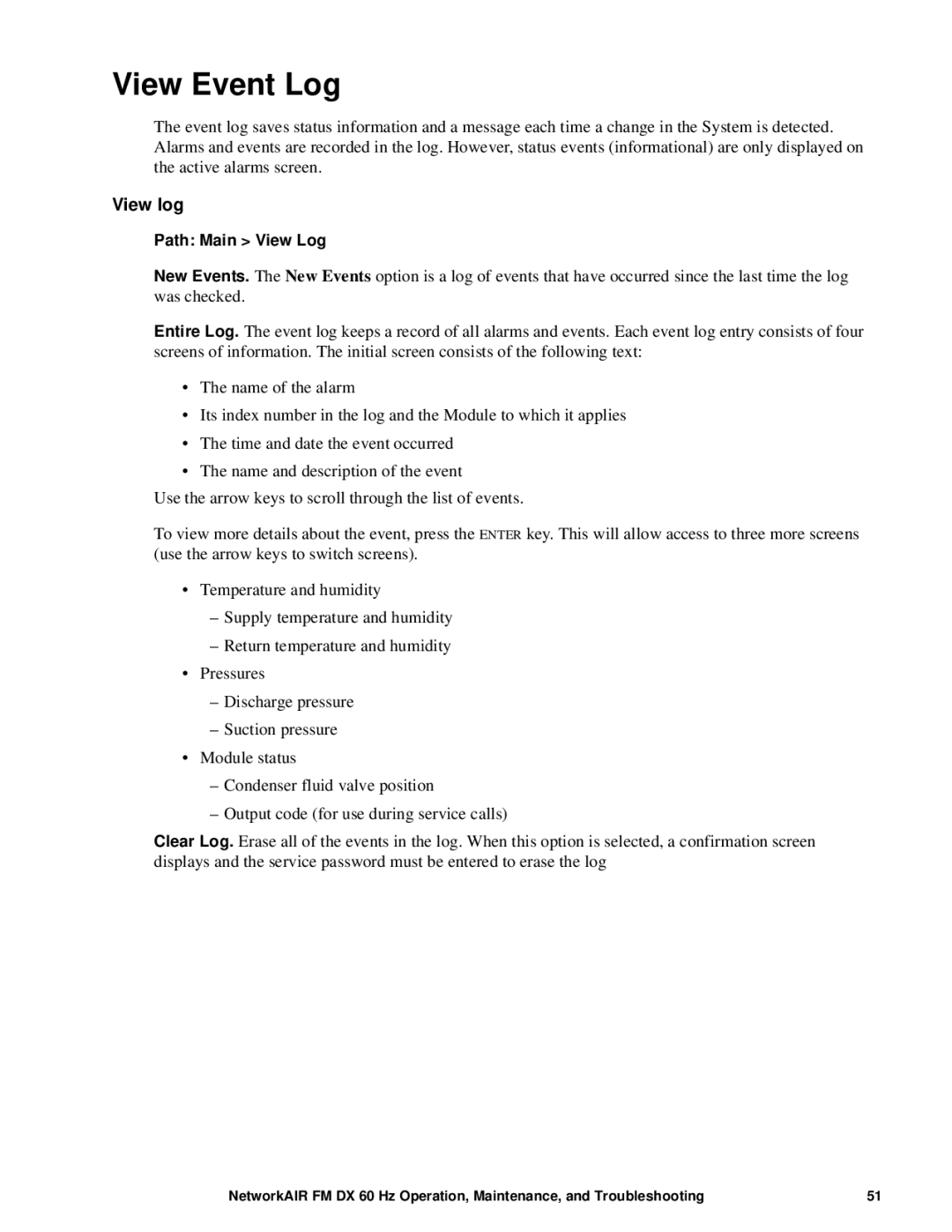 American Power Conversion FM, DX manual View Event Log, View log 