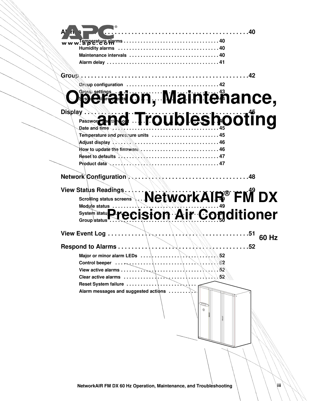 American Power Conversion FM, DX manual Alarms 