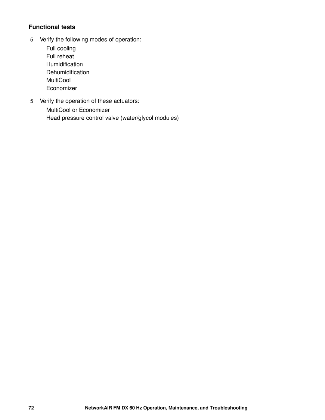 American Power Conversion DX, FM manual Functional tests 