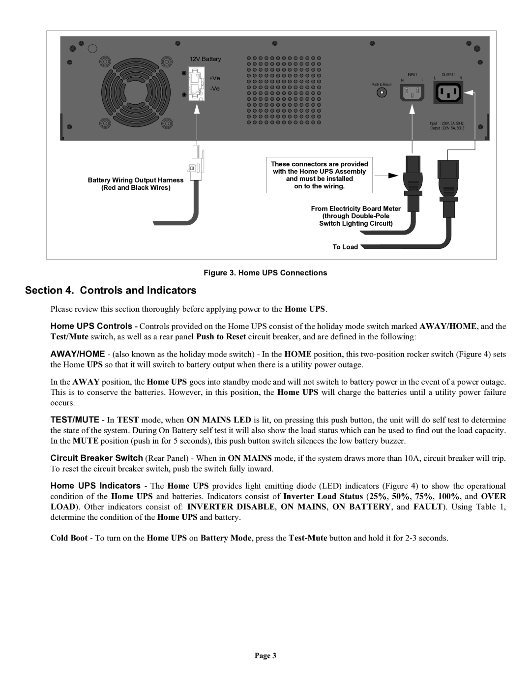 American Power Conversion HI600SQ user manual Controls and Indicators, Home UPS Connections 