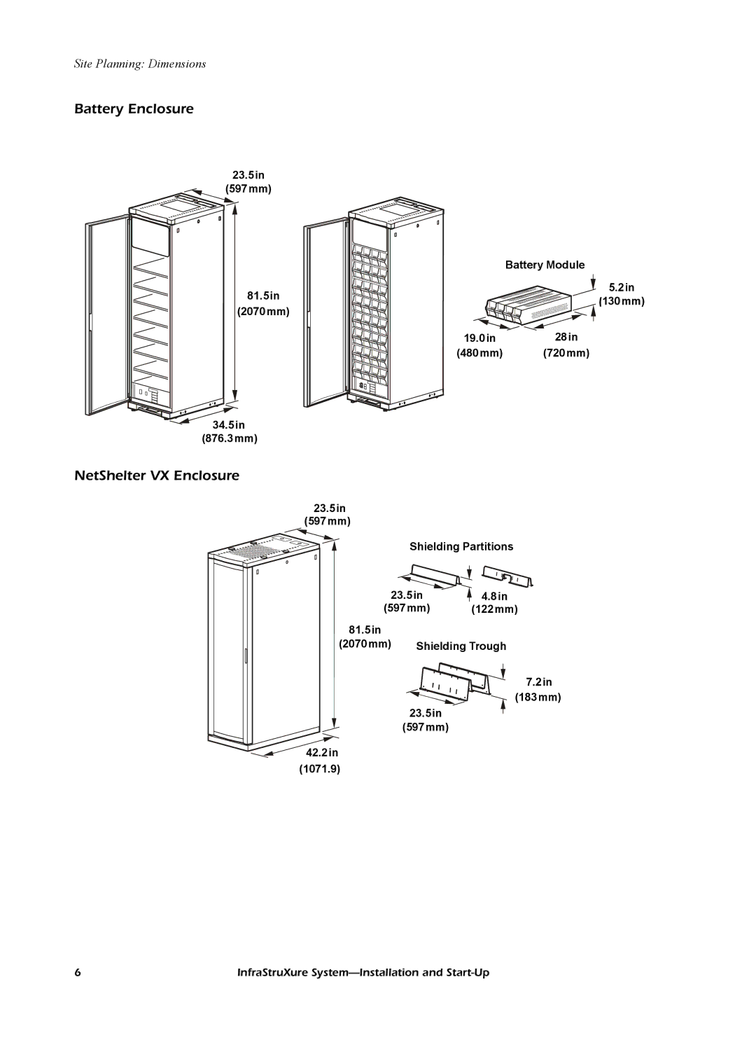 American Power Conversion InfraStruXureTM System manual Battery Enclosure, NetShelter VX Enclosure 