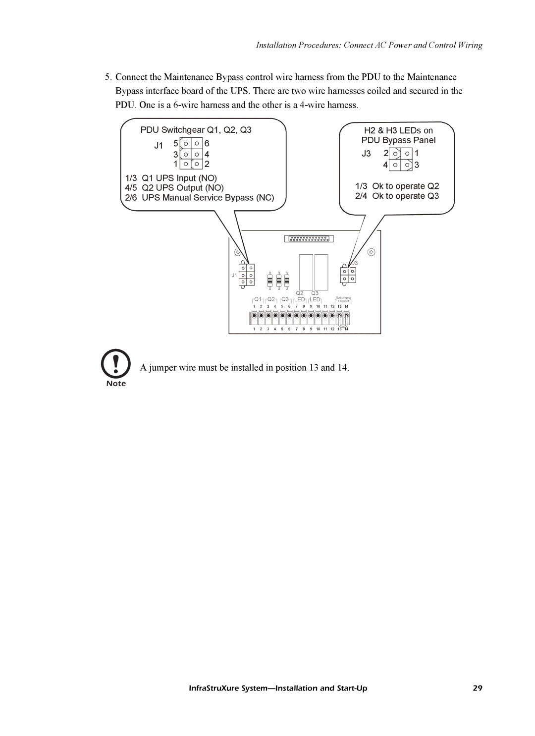 American Power Conversion InfraStruXureTM System manual Jumper wire must be installed in position 13 