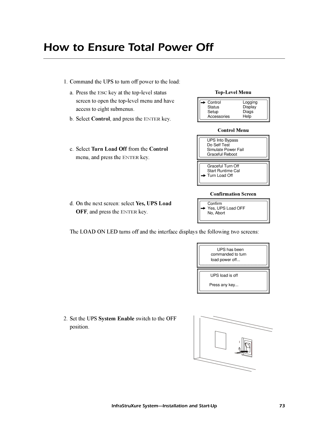 American Power Conversion InfraStruXureTM System manual How to Ensure Total Power Off 