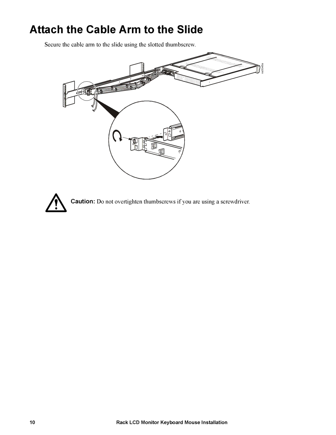 American Power Conversion LCD Monitor Keyboard Mouse specifications Attach the Cable Arm to the Slide 