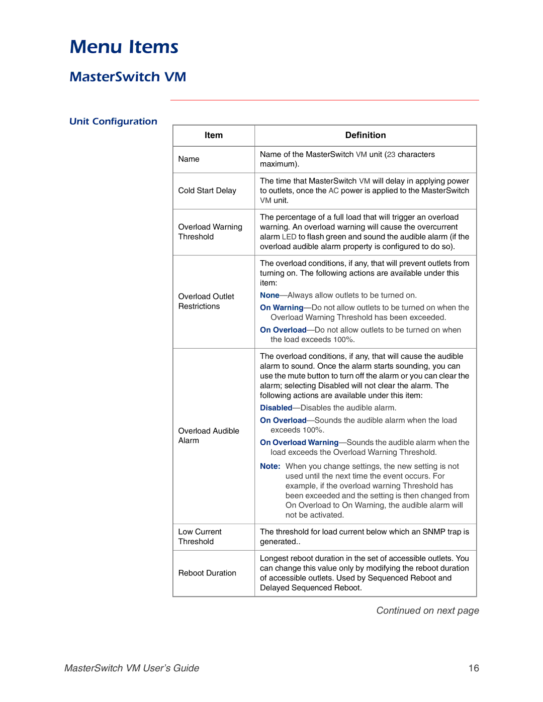 American Power Conversion Master Switch manual MasterSwitch VM, Unit Configuration 