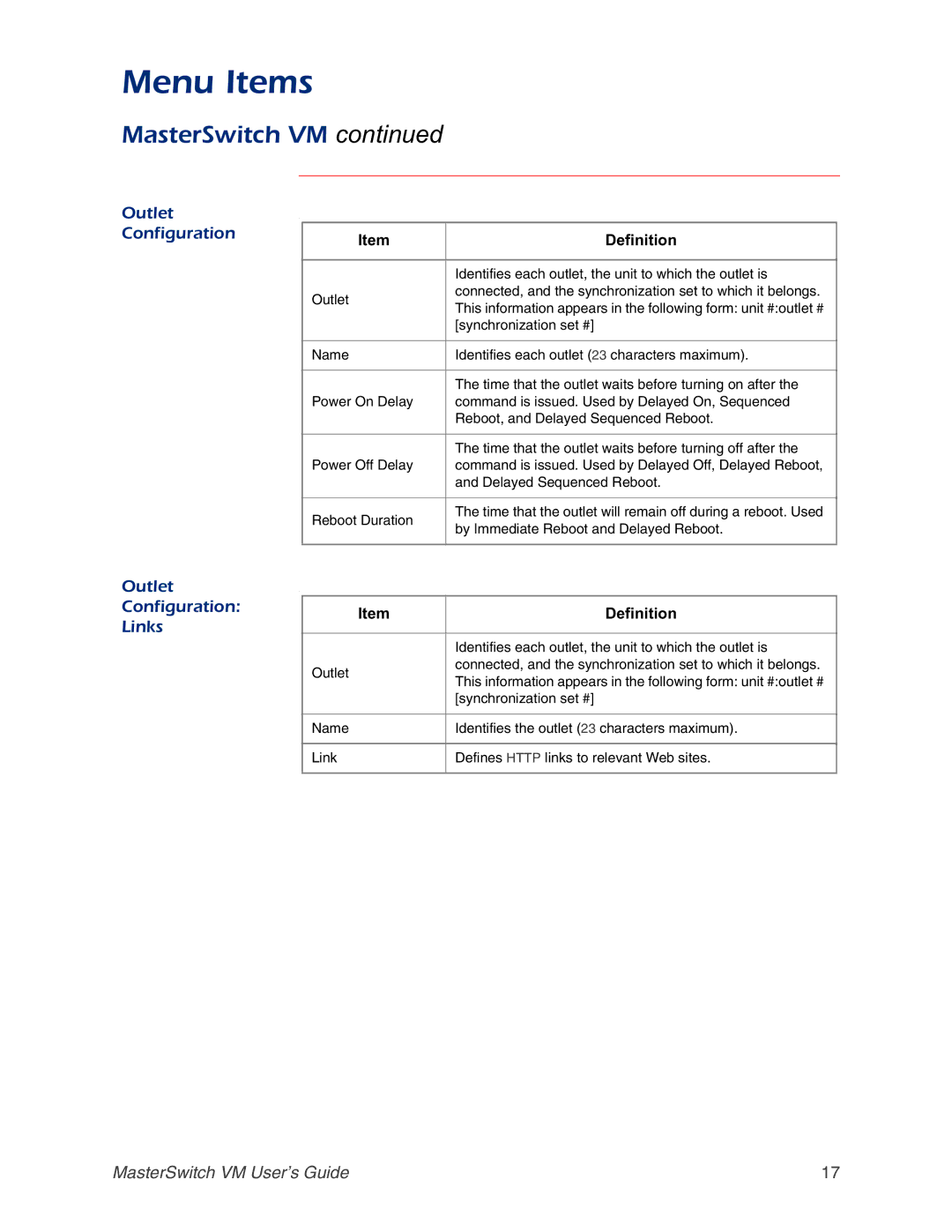 American Power Conversion Master Switch manual Outlet Configuration Links 