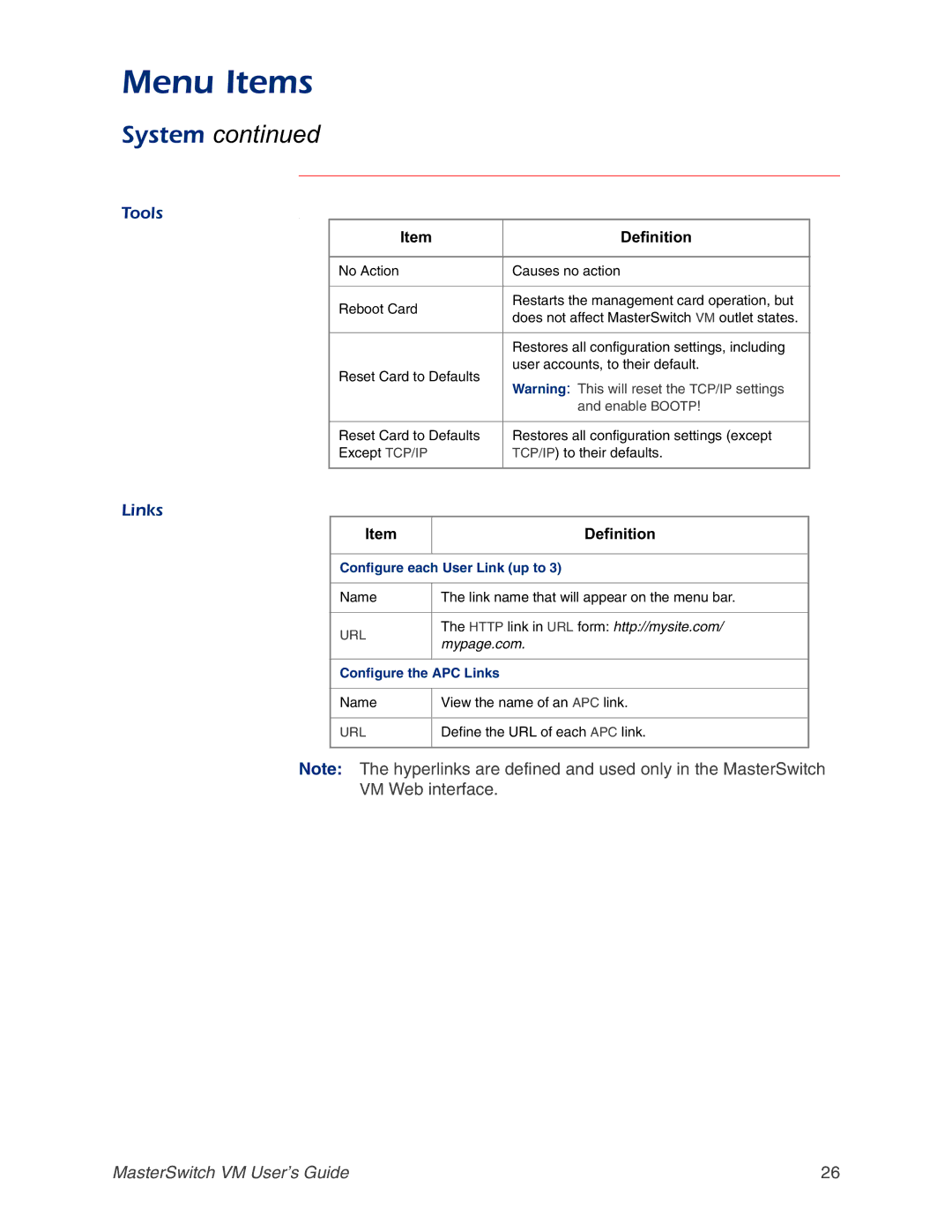 American Power Conversion Master Switch manual Tools, Enable Bootp 