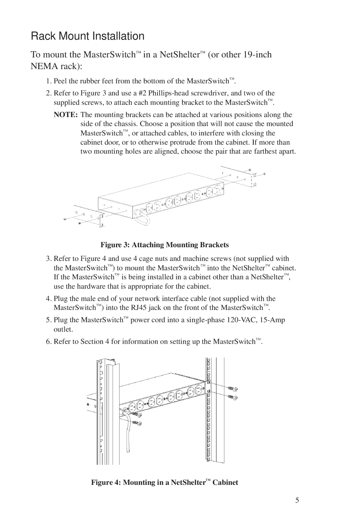 American Power Conversion MasterSwitch manual Rack Mount Installation 