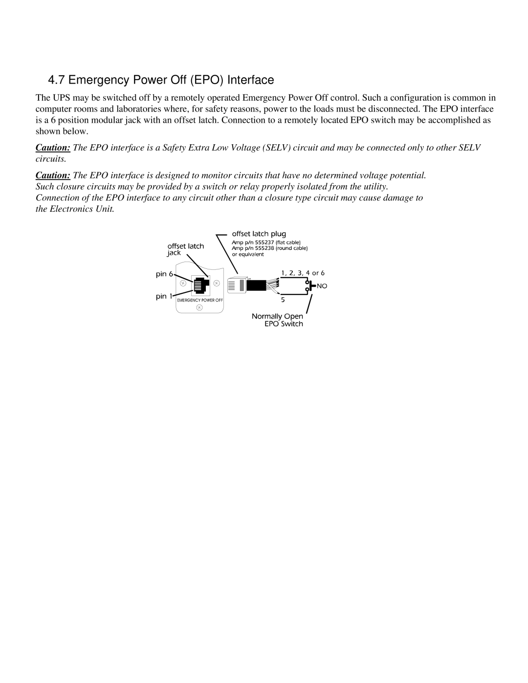 American Power Conversion MatrixTM UPS user manual Emergency Power Off EPO Interface 