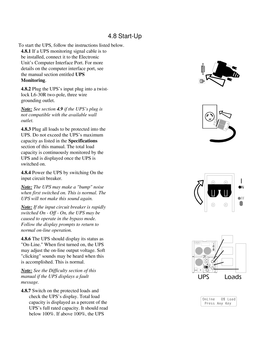 American Power Conversion MatrixTM UPS user manual Start-Up 