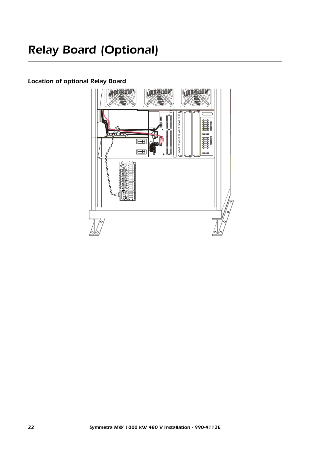 American Power Conversion MW manual Relay Board Optional, Location of optional Relay Board 