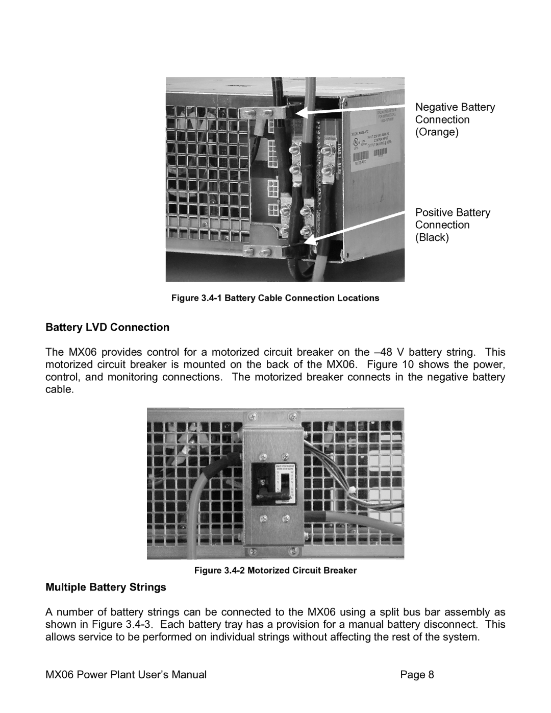 American Power Conversion MX06 50, MX06 100 user manual Battery LVD Connection, Multiple Battery Strings 