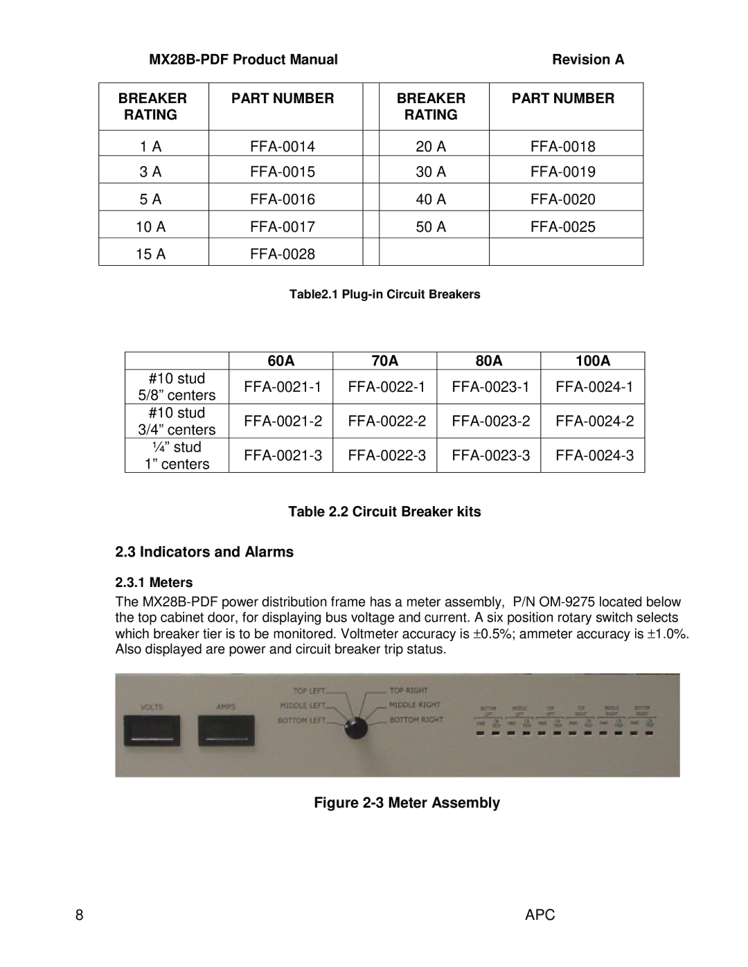 American Power Conversion MX28B-PDF manual 60A 70A 80A 100A, Indicators and Alarms 