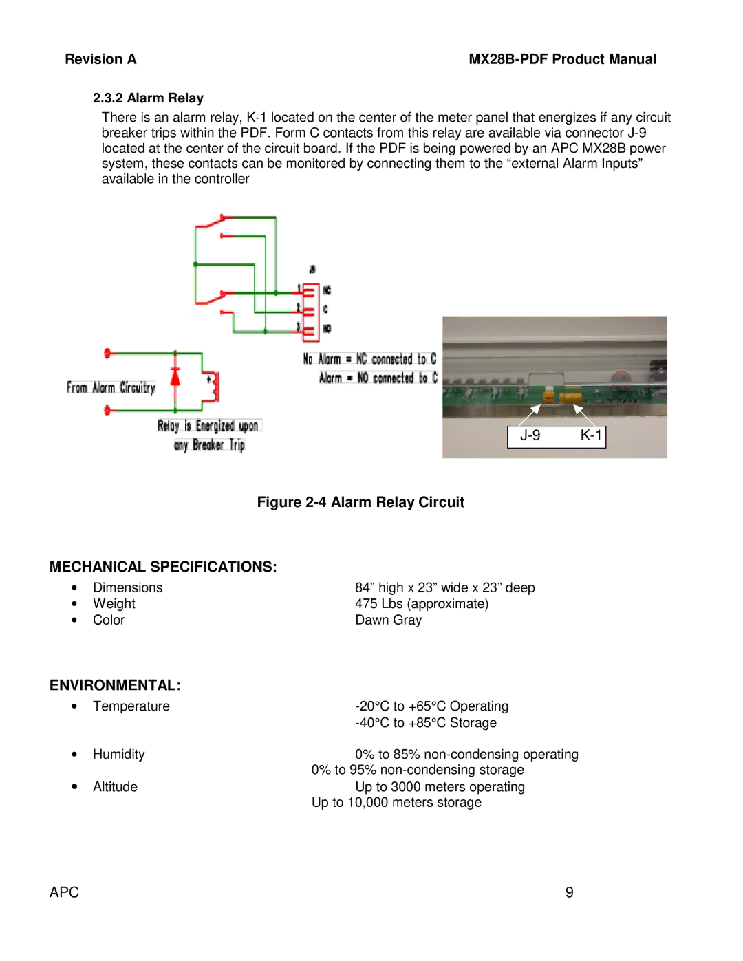 American Power Conversion MX28B-PDF manual Mechanical Specifications, Environmental 