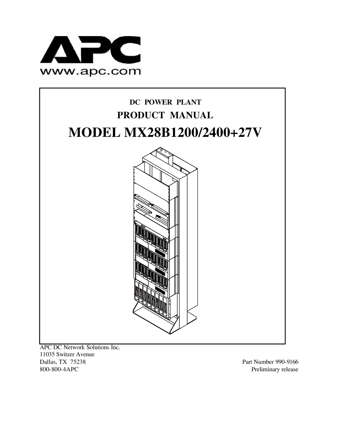 American Power Conversion MX28B2400+27V manual Model MX28B1200/2400+27V 