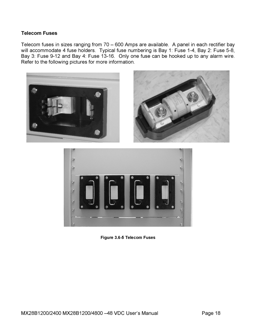 American Power Conversion MX28B2400, MX28B4800 manual Telecom Fuses 