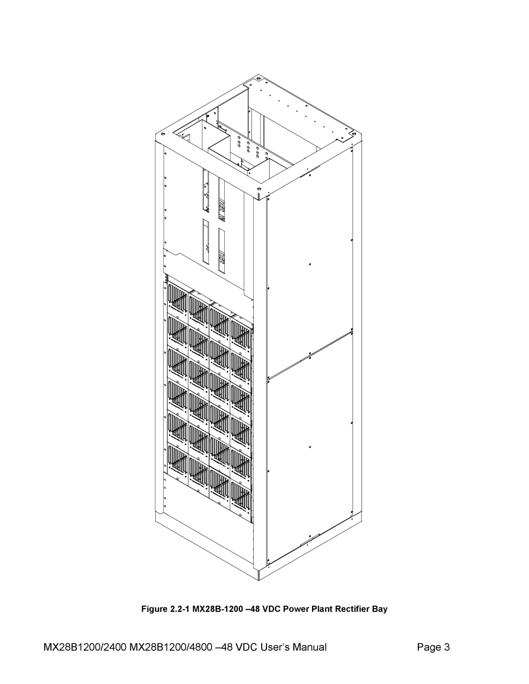 American Power Conversion MX28B4800, MX28B2400 manual 1 MX28B-1200 -48 VDC Power Plant Rectifier Bay 