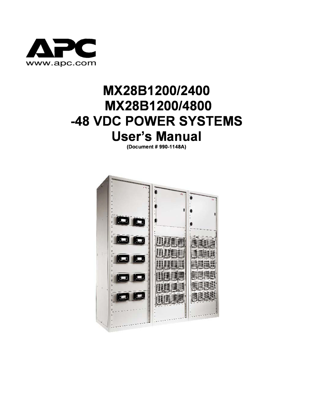 American Power Conversion MX28B2400, MX28B4800 manual MX28B1200/2400 MX28B1200/4800 48 VDC POWER SYSTEMS User’s Manual 